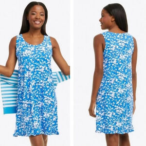 Draper James Blue Shadow Floral Ruffle Mini Dress Size Small/Medium